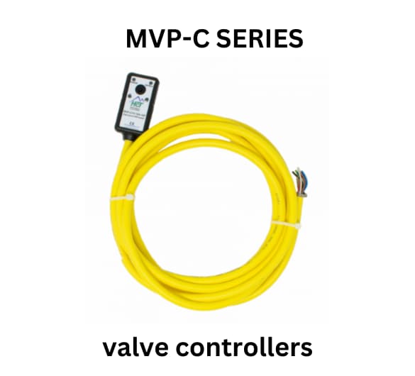 MVP-C series valve controllers displayed, highlighting their innovative design for efficient valve operation and monitoring